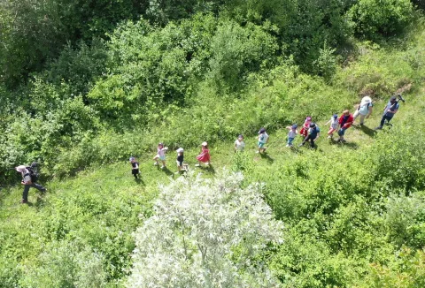Les élèves dans la carrière