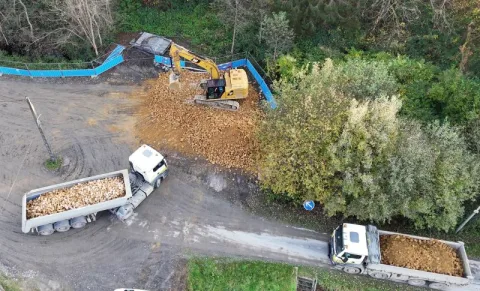 Zicht op de werf